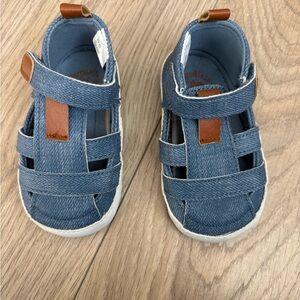 River Hills Baby Denim Sandals Size 3 Soft Sole Summer Toddler Shoes